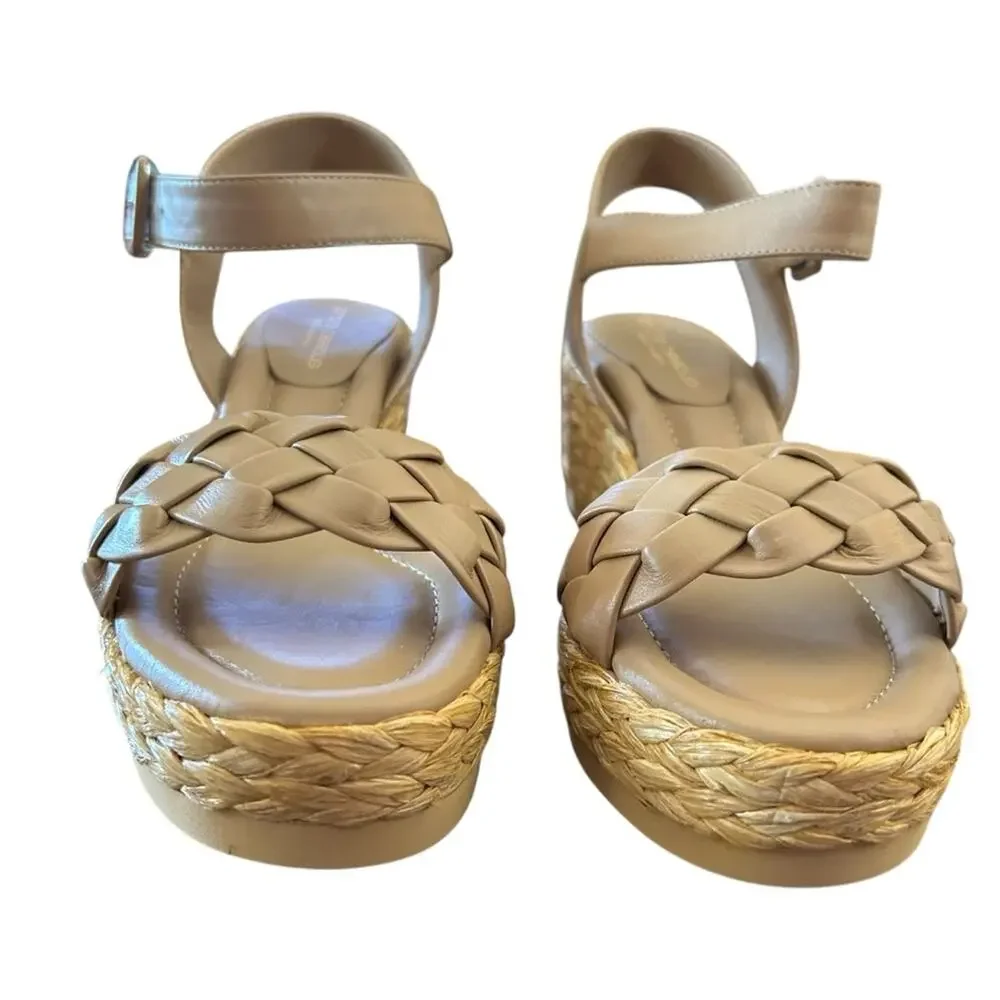 Andre Assous Cecilia Leather Espadrille Wedge Sandals NEW Size 11